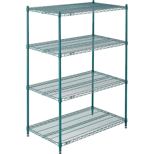 Nexel Wire Shelving, Green Epoxy, 54W X 18D X 86H 18548G - main